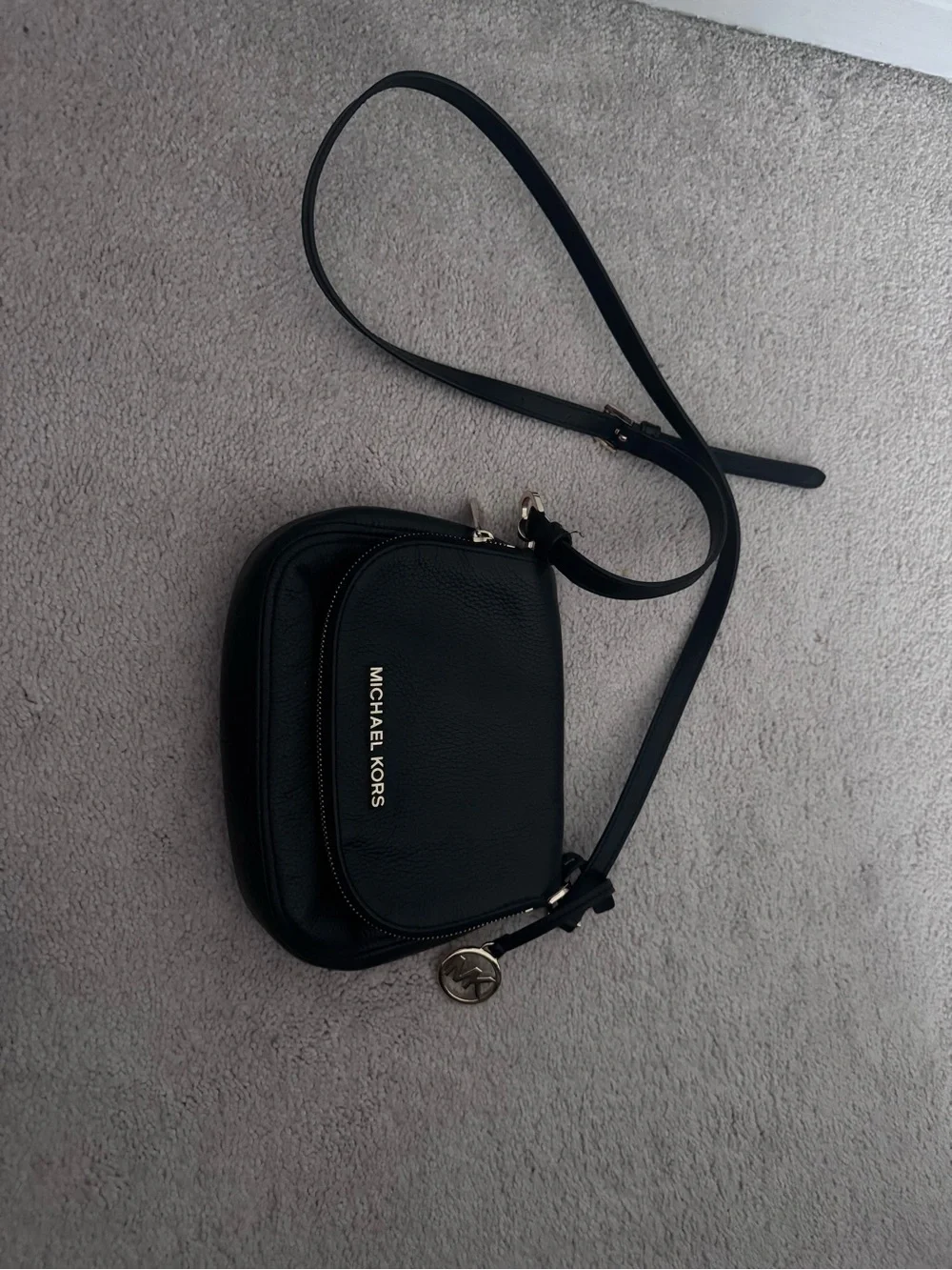 Michael Kors Black Leather Crossbody with Gold Hardware